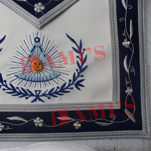 Delantal Past Masters con borde bordado 100% Delantal de piel de cordero Delantal personalizado Masonic Regalia - Product Image 6