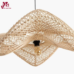 Lampes à suspension en rotin, grand lustre en osier tissé à la main Boho suspension panier en rotin suspension pour salle à manger - Product Image 6