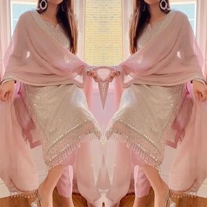 Elegante Pent con Dupatta Set para mujer Elegante traje étnico para ocasiones festivas Fiestas y comodidad de uso diario - Product Image 1