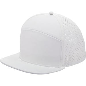 Alta calidad al por mayor personalizado 5 paneles poliéster bordado Logo gorra de béisbol corte láser agujero deporte impermeable sombrero Oem Golf Gorras - Product Image 1