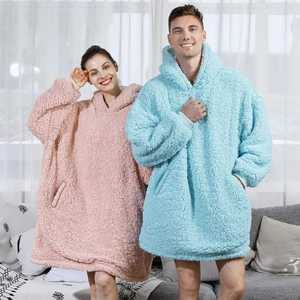 Sudadera Cálida de Invierno, Ropa de Dormir Larga, Ropa de Casa para Adultos, Sudadera con Capucha de Franela Gruesa, Manta Usable con Peso Extra Grande - Product Image 4