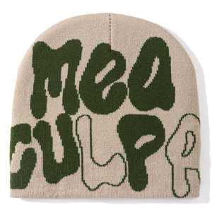 Vente en gros 100% Acrylique Jacquard Logo Hommes Crâne Cap Bonnet Haute Qualité Personnalisé Tricoté Solide Bonnet Chapeau avec Logo Designer - Product Image 5