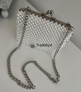Romantic pearl <b>clutch</b> <b>for</b> women handmade <b>wedding</b> and party <b>bag</b> ideal <b>for</b> luxury fashion and gifting by Tradebyd - Product Image 1