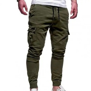 Nuevo 2024 Casual Joggers pantalones Color sólido hombres Algodón elástico pantalones largos Pantalon Homme Cargo pantalones Leggings - Product Image 2
