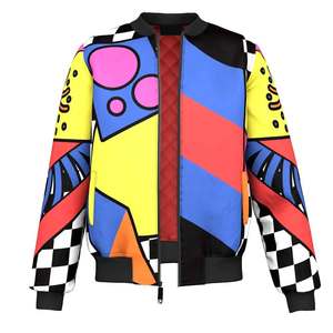 2024 nouvelle mode Streetwear imperméable hommes Sublimation Bomber veste vente directe d'usine Logo personnalisé plaine fermeture éclair Bomber veste - Product Image 2