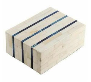 Vintage Style Natural Bone Inlay Design Jewelry <b>Box</b> With Bone Stripes Inlay Storage <b>Box</b> Multifunctional Rectangle At Best Price - Product Image 2