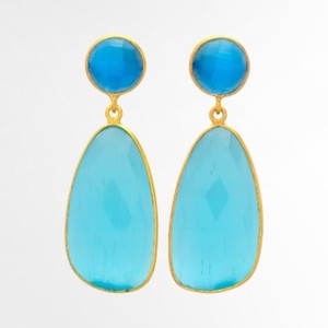 Boucles d'oreilles design à breloques Lady Solid 18k plaqué or coloré monalisa Boucles d'oreilles pour femmes Cadeau de fête - Product Image 5