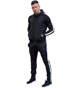 Sudadera con capucha personalizada del fabricante, venta al por mayor, logotipo personalizado, ligero, Unisex, 100% poliéster, chándal, conjunto de chándal para hombre - Product Image 1