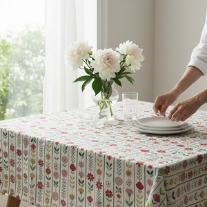 Poplin Cotton <b>Tablecloth</b> 140x180cm Premium Quality Durable Easy Care Elegant Dining Decoration - Product Image 1