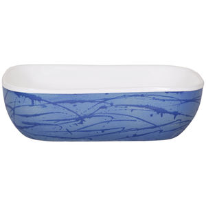 Lavabo de salle de bain en céramique moderne avec finition blanche, installation au sol et surface lisse - Product Image 4