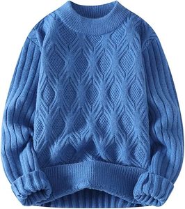 Pull-over d'hiver à logo personnalisé pour hommes, tricots à col en V respirant avec trou, col rond, coton, options de taille plus - Product Image 1