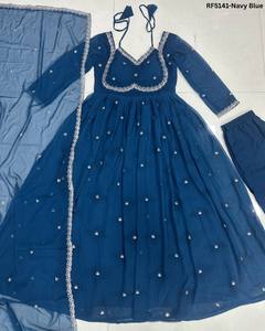 ชุดเดรสผ้าจอร์เจียอนาร์คาลิแบบพรีเมี่ยมชุดยาวปักลวดลายสำหรับผู้หญิงชุดงานแต่งปักลวดลายลวดลายแบบ Zari - Product Image 2