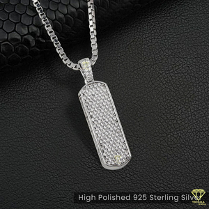VVS Lab Grown Diamond Bar Collar Iced Out Vertical Bar Colgante 925 Sterling Silver Icy Bling Hip Hop Joyería Declaración Regalo - Product Image 4