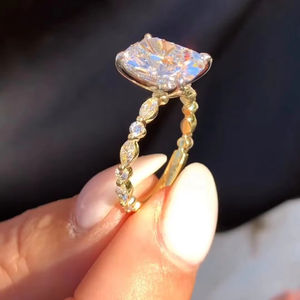 Lab Grown Radiant Cut Diamond Engagement Ring 18K <b>Solid</b> Gold IGI Certificate Luxury Halo Pave Design Exclusive Gift Ring for - Product Image 5