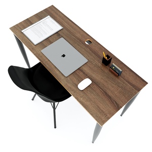 Escritorio Minimalista HBCN003 de 120x50cm en Madera Contrachapada con Revestimiento de Melamina y Patas Cone II, Mueble de Oficina Moderno en Forma de L - Product Image 1