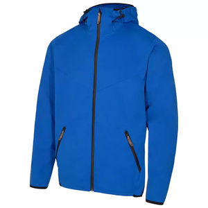 Vente en gros veste d'hiver softshell décontractée de haute qualité pour hommes, fermeture à glissière à capuche chaude, support, tissu teint uni fini léger - Product Image 1
