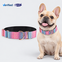 Collier pour chien à écailles de sirène, accessoires en or rose, réglable, en nylon tissé doux dégradé, logo personnalisé, OEM, vente en gros