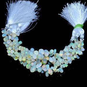 โอปอลเอธิโอเปียธรรมชาติทรงหยดน้ำขนาด 6x4 มม.-10x6 มม. เกรด AAA+ แบบเรียบเนียน สำหรับทำเครื่องประดับ - Product Image 1