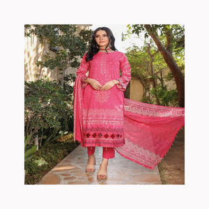 Precio al por mayor de 3 piezas de diseñador indio paquistaní moda Salwar Kameez seda de alta calidad Georgette algodón lino para - Product Image 4