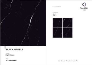ฟิวชั่นสีดำ600x600มม. สีดำดีไซน์มันวาวสูงกระเบื้องปูพื้นพอร์ซเลนคุณภาพเยี่ยมพื้นผิวและขนาดต่างๆให้เลือก - Product Image 3