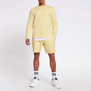 ชุดกางเกงขาสั้นสองชิ้นและเสื้อยืดธรรมดาเสื้อคอกลมแขนสั้นระบายอากาศได้ดีสีตัดกัน - Product Image 6