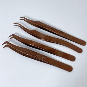 แหนบขนตาปลอมสแตนเลสคุณภาพดีตรงและโค้งแหนบขนตาด้านบนอุปกรณ์ต่อขนตา - Product Image 3