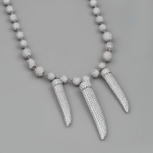 Collar de Gargantilla Fino de Plata de Ley 925 Maciza Personalizado de Primera Calidad con Baño de Oro Blanco, Cadena Cubana de Diamantes de Moda para Mujer, Regalo - Product Image 4