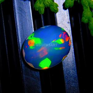 Patchwork motif opale de feu à facettes pierres précieuses forme ovale opale en vrac naturelle opale taillée éthiopienne pour la fabrication de bijoux - Product Image 4