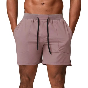 Shorts de basketball personnalisés en gros pour hommes – Polyester/Coton, maille unie, séchage rapide, taille haute élastique, décontractés, été, double ou simple - Product Image 1