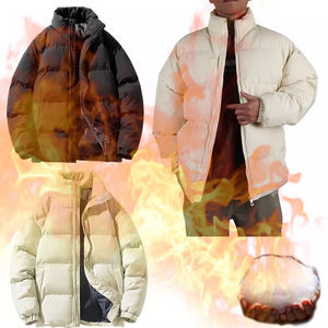 Chaqueta acolchada ligera personalizada con estilo para hombre, chaqueta de burbujas con soporte moderno, ropa de abrigo de lona, cálida de moda de calle alta - Product Image 2