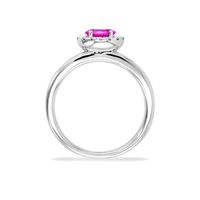 18K Gold 1 Karat Labor-gezüchteter Rosa Saphir Ovaler Schliff Ring |   Verlobungsring für Frauen |   Großhandel & Dropshipping Schmuck