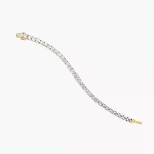 Pulsera clásica de oro amarillo de 14 quilates, pulsera de tenis de diamante cultivado en laboratorio redondo para regalo - Product Image 2