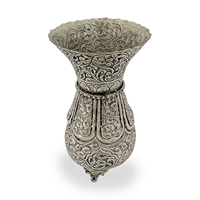 Pot de fleur Antique plaqué argent 9 pouces en métal lourd pour la décoration de la maison et les cadeaux