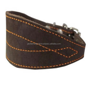 Collar de piel extraancho para perros, correa de cuero marrón cónico, resistente y duradero, disponible en todas las tallas - Product Image 1
