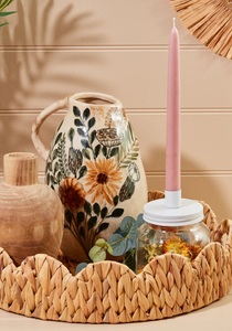 Vietnam Best Seller Esthétique Home Decor Set 3 Pétoncle Jacinthe D'eau Panier Plateau Boho Paille Plateau De Service Salon Vaisselle - Product Image 6