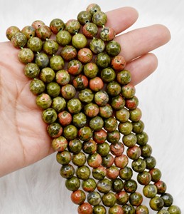 Cuentas de Unakita Natural de 8mm de Calidad Premium al por Mayor, Cuentas Sueltas Redondas de Piedras Preciosas para la Fabricación de Joyas - Product Image 3