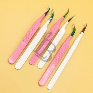Pince à épiler en gros en acier inoxydable pour extensions de cils volume, outils pour cils à pointe fine, fournisseur de logo personnalisé, vison - Product Image 3