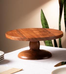 Soporte Moderno de Madera para Tartas, Base de Cúpula Lisa, Madera de Acacia Natural Hecha a Mano, Ecológico, Exhibidor de Postres para Fiestas y Hogar - Product Image 4