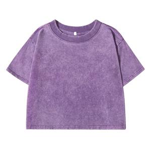 T-shirt court de couleur unie pour femmes à la mode en coton doux décontracté Sport à manches courtes avec décoration de logo rétro - Product Image 4