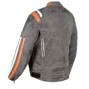 Chaqueta de cuero personalizada de alta calidad, cortavientos de peso pesado con cremallera, chaquetas de cuero para hombre con cuello levantado personalizado - Product Image 2