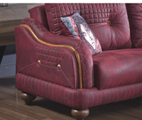 Canapé trois places en bois Miranda Chesterfield – Design européen moderne de luxe, modulaire, pour appartement, hôtel, entrepôt, salon