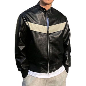 New Leather Hooded Slim Fit Men's Winter Jacket Plus Size Customized Front Logo Waterproof Windproof Jacket For Men' - Product Image 1