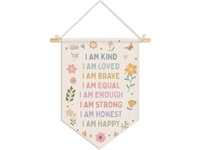 Bannière murale en toile de coton vierge personnalisable pour affichage et rangement de badges