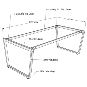 Minisitehbtc043 Melamine-Coated Plywood Meeting <b>Table</b> 200x100cm Minimalist Design Iron Trapeze Legs for Hotel <b>Office</b> Furniture - Product Image 6