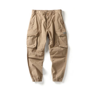 Pantalons cargo en toile pour hommes, taille mi-haute, logo personnalisé, pantalons à séchage rapide, respirants, style streetwear, pantalons à cordon de serrage - Product Image 4