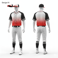 Ensemble de maillots de baseball en maille respirante 2026 avec impression par transfert thermique, logo d'équipe personnalisé, nom et numéro, léger, vente en gros, col en V, unisexe