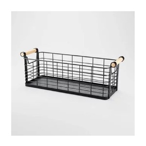 Léger fer panier support Fine qualité maison stockage organisateur noir enduit fantaisie vêtements longue durée-usine personnalisé - Product Image 4