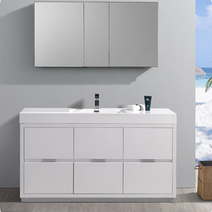 Meubles de salle de bain en bois de style moderne fabriqués à la main, prêts à assembler, meubles en bois - Product Image 3