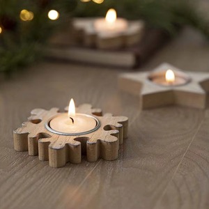 Porte-bougie en bois d'Inde, parfait pour offrir en cadeau, pour la décoration de célébrations, l'aménagement de l'entrée et l'ambiance festive quotidienne - Product Image 5