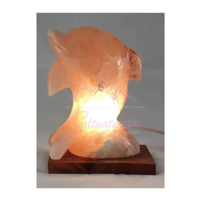 Lámpara de Sal del Himalaya con Forma de Delfín Saltnaturals, Hecha a Mano, Tacto Real, Color Personalizable, Logotipo, Decoración del Hogar de Alta Calidad - Product Image 2